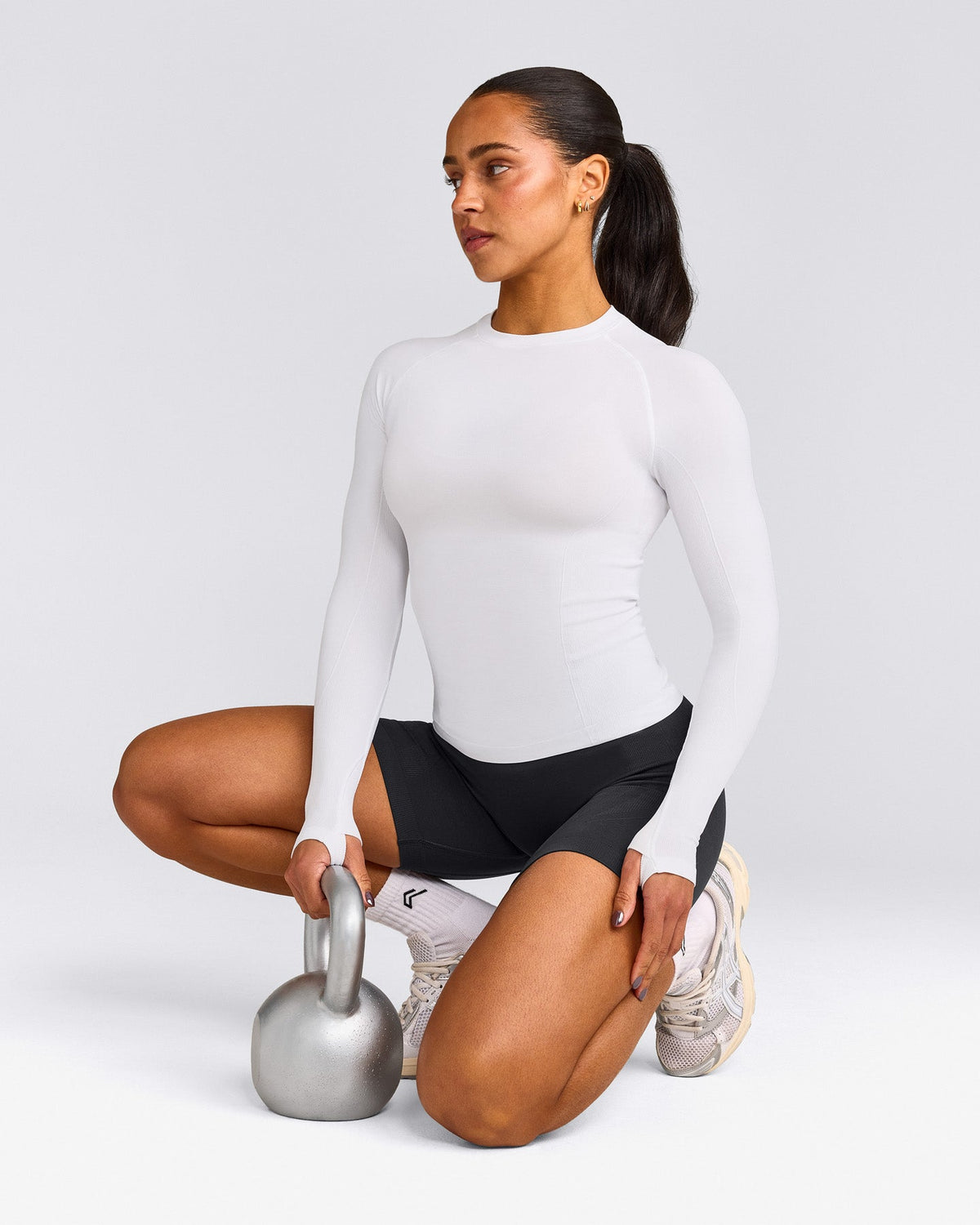 Oner Active Oner Seamless Fitted Long Sleeve Regular Top | White
