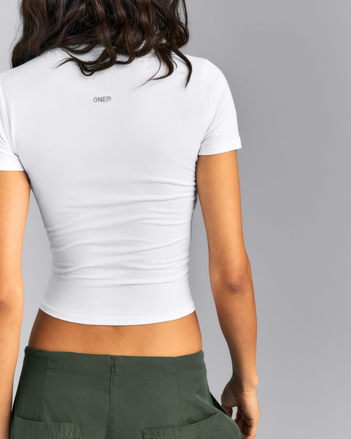 Oner Active Fitted Cotton Short Sleeve Crew Neck T-Shirt | White