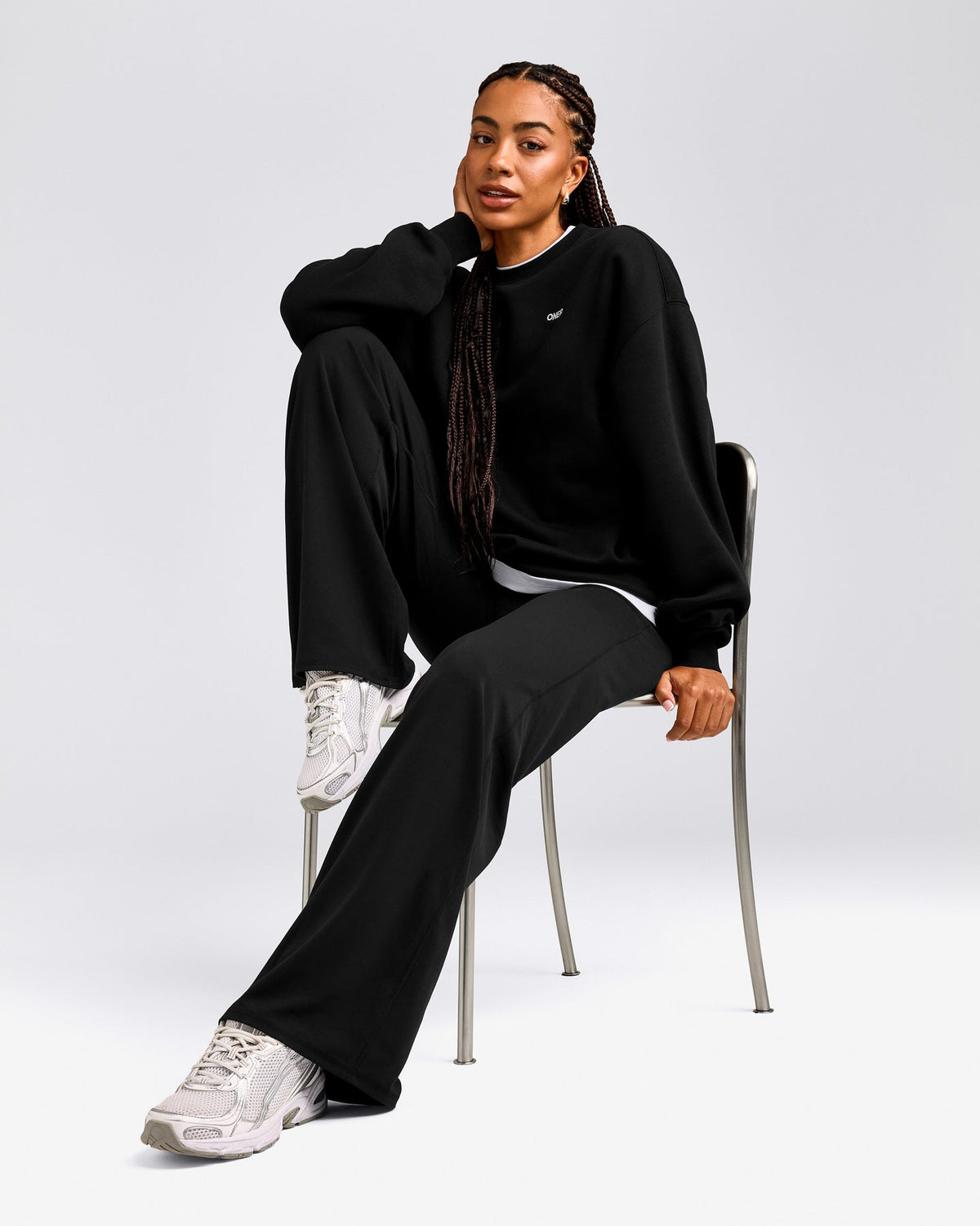 Oner Active Foundations Cosy Crew Neck Sweatshirt | Black