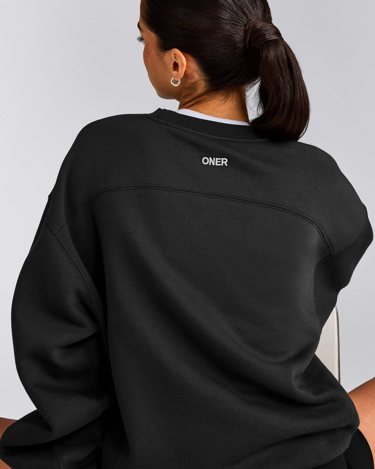 Oner Active Foundations Cosy Crew Neck Sweatshirt | Soft Black