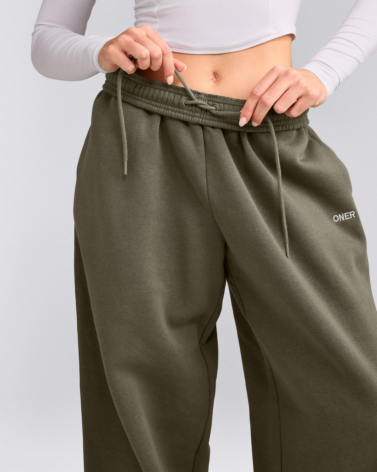 Oner Active Foundations Cosy Oversized Straight Leg Sweatpants | Alpine Green