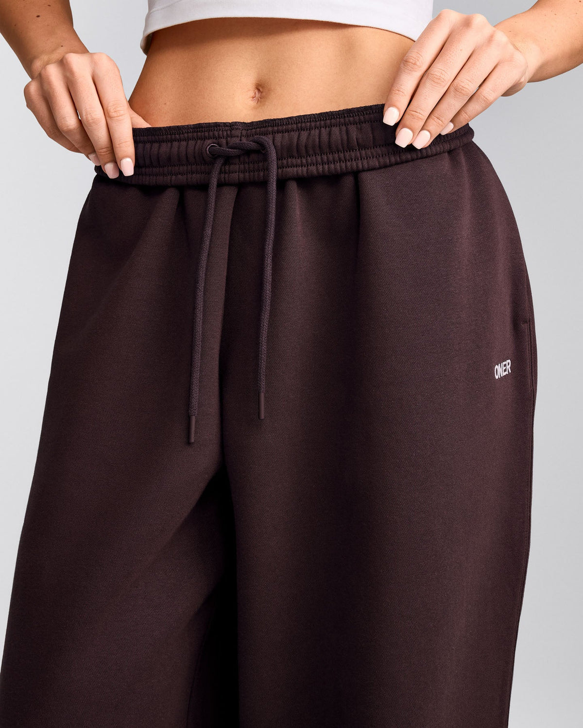 Oner Active Foundations Cosy Oversized Straight Leg Sweatpants | Plum Brown
