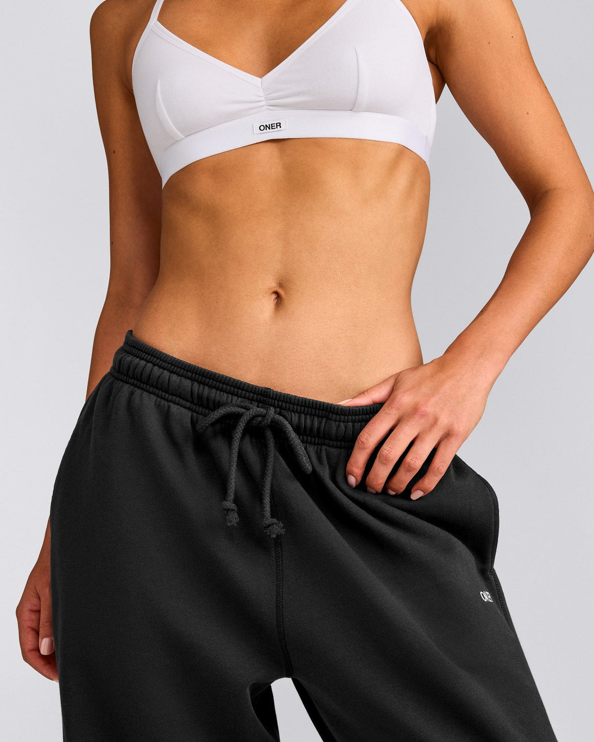 Oner Active Cotton Vintage Lounge Wide Leg Sweatpants | Washed Black