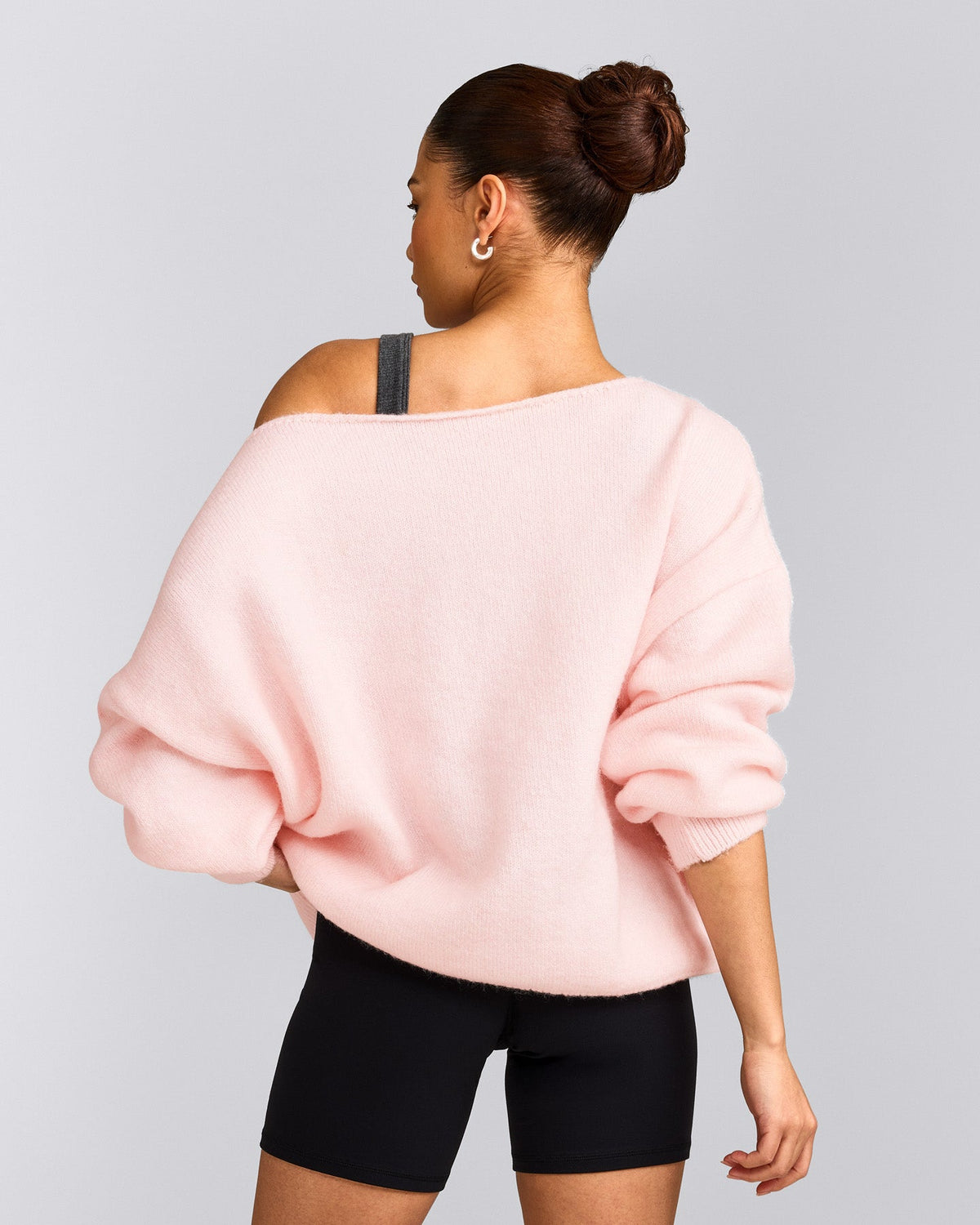 Oner Active Oversized Knit Off-The-Shoulder Sweater | Soft Girl Pink