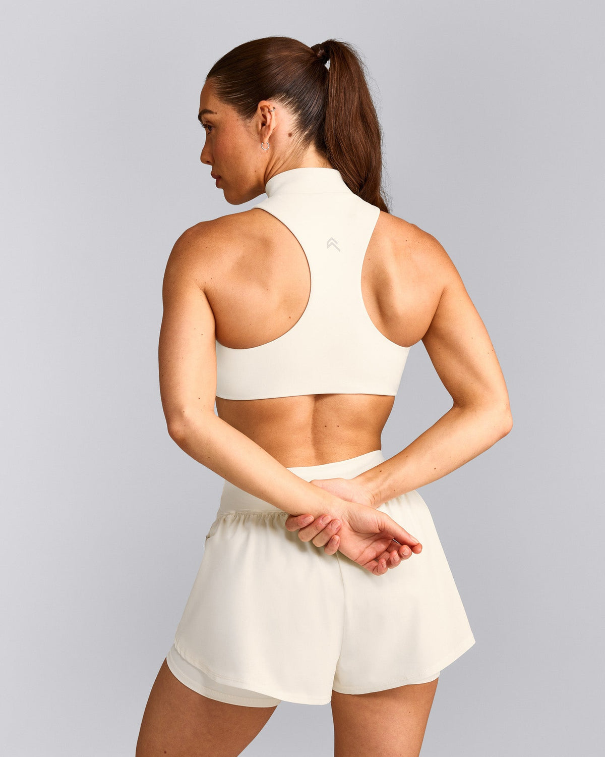 Oner Active EasyLift™ Zip High Neck Sports Bra | Marshmallow White
