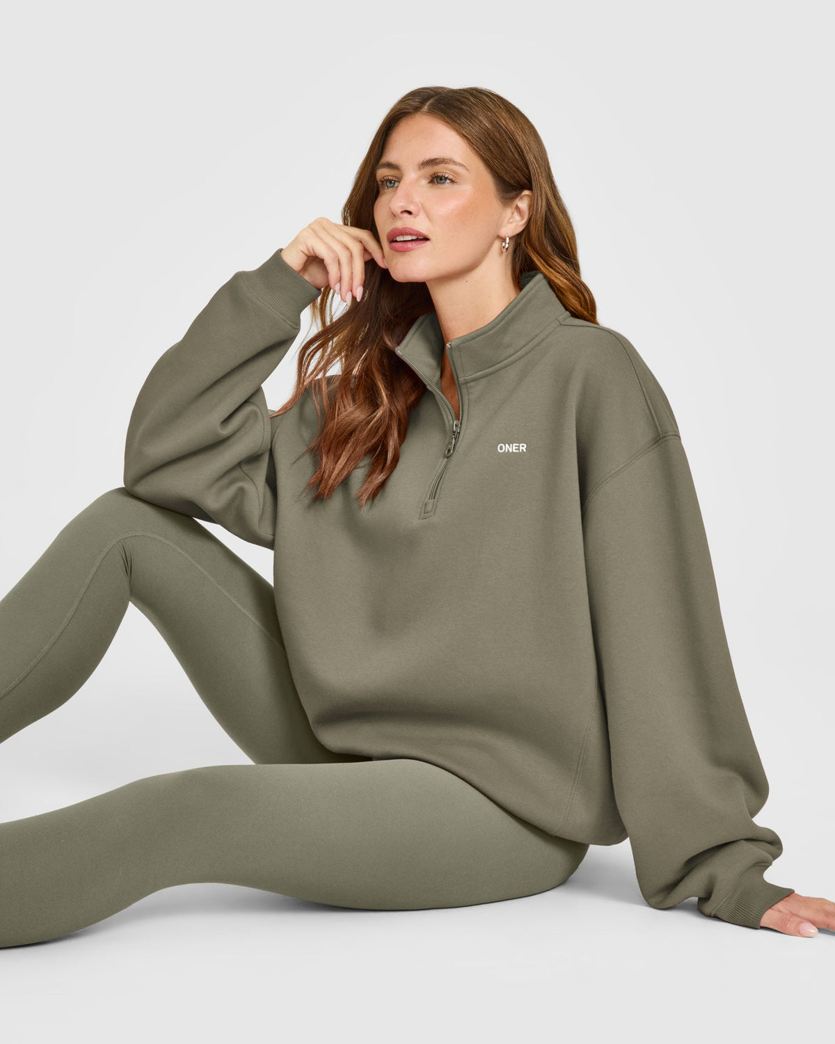 Oner Active Foundations 1/4 Zip Sweatshirt | Alpine Green