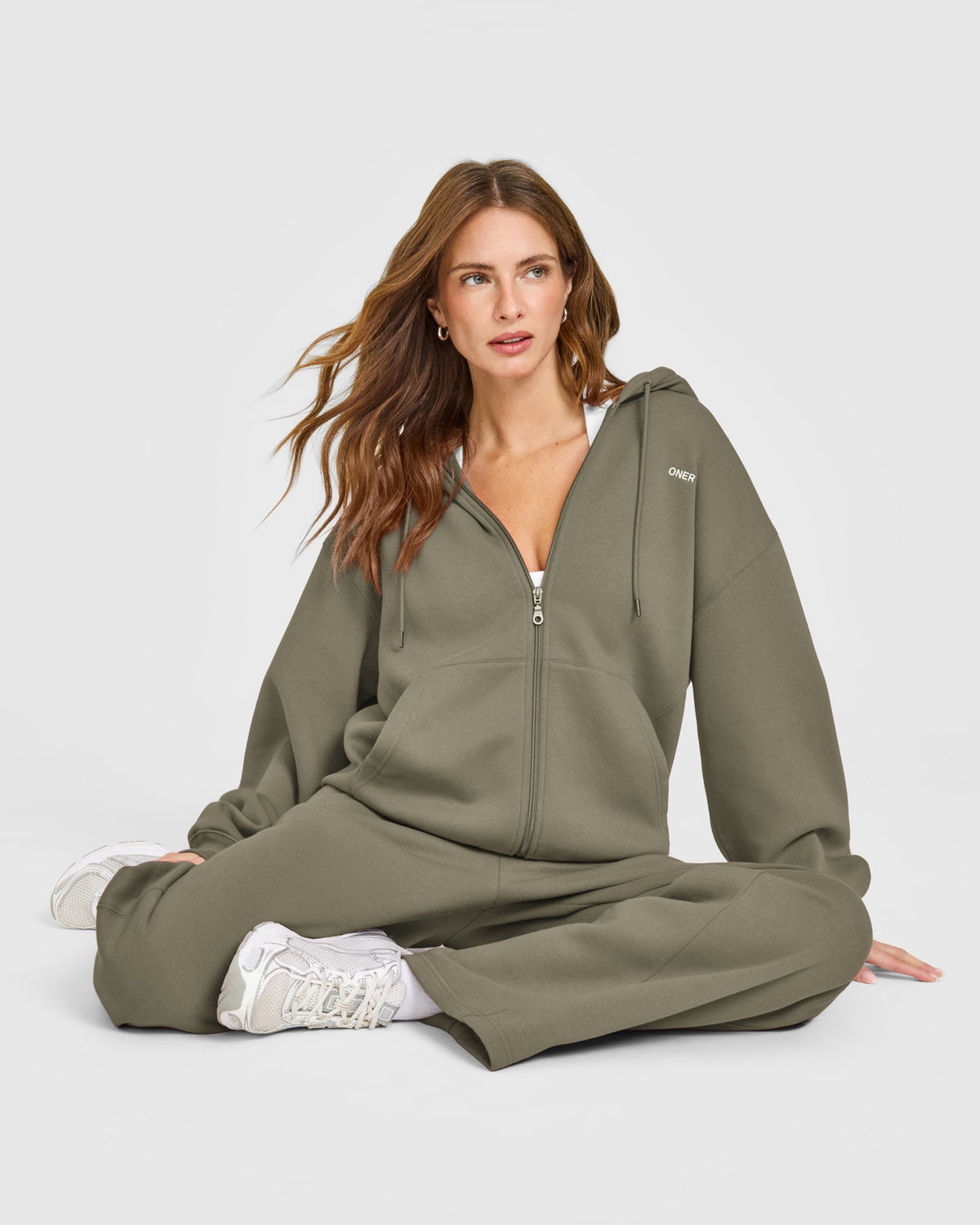 Oner Active Foundations Zip Up Hoodie | Alpine Green