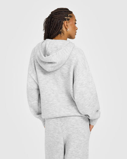 Oner Active Oversized Knit Hoodie | Light Gray Marl