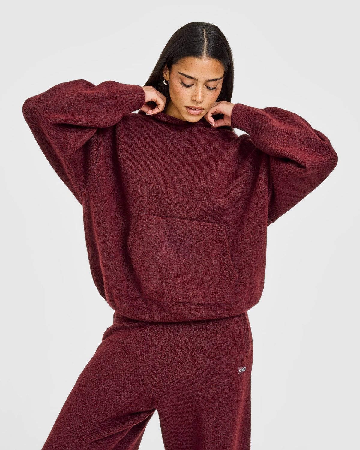 Oner Active Oversized Knit Hoodie | Rosewood