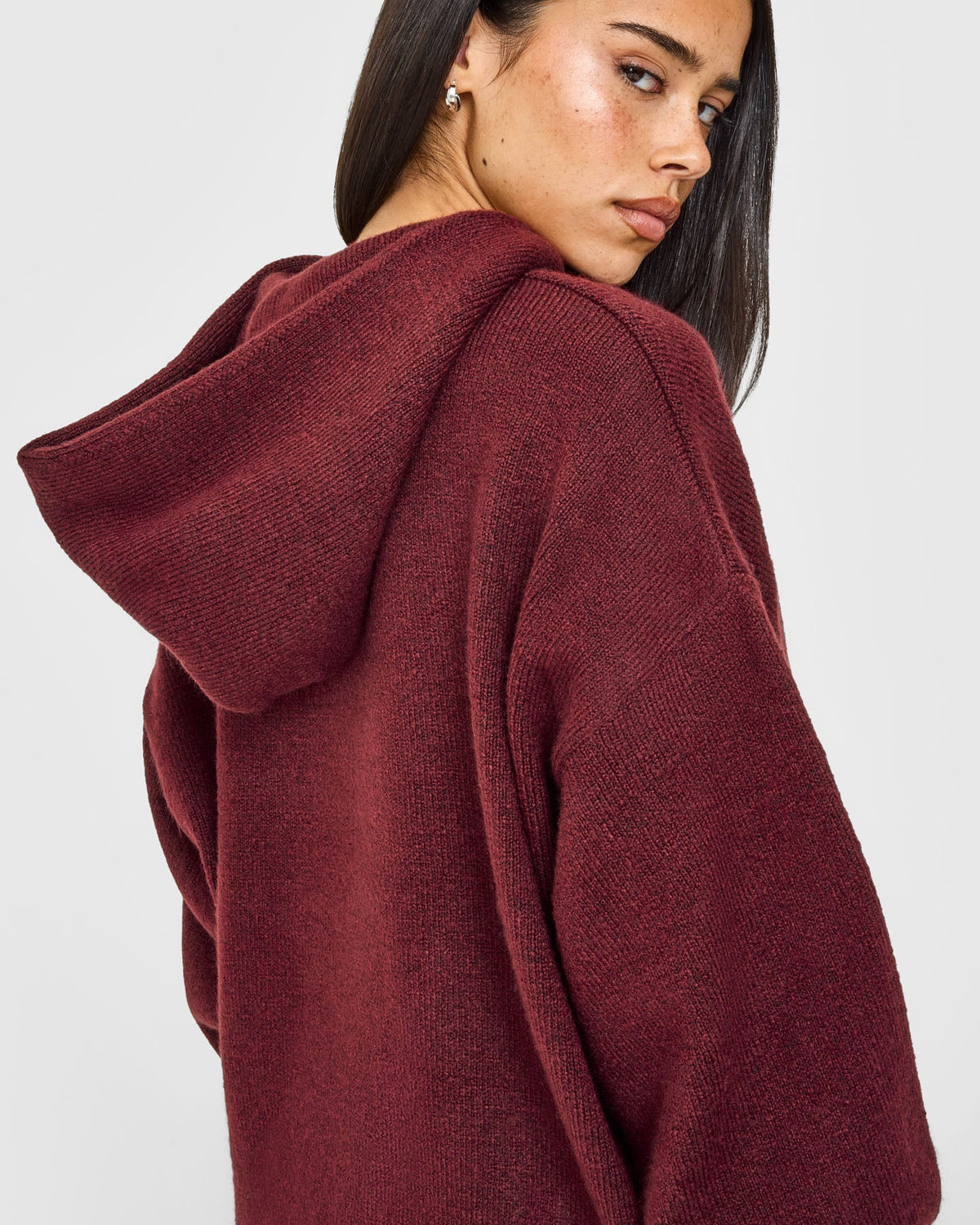 Oner Active Oversized Knit Hoodie | Rosewood