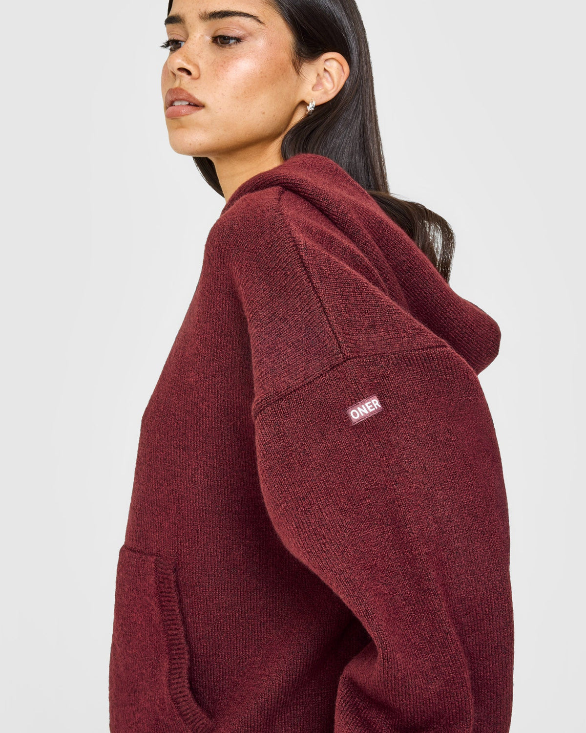 Oner Active Oversized Knit Hoodie | Rosewood