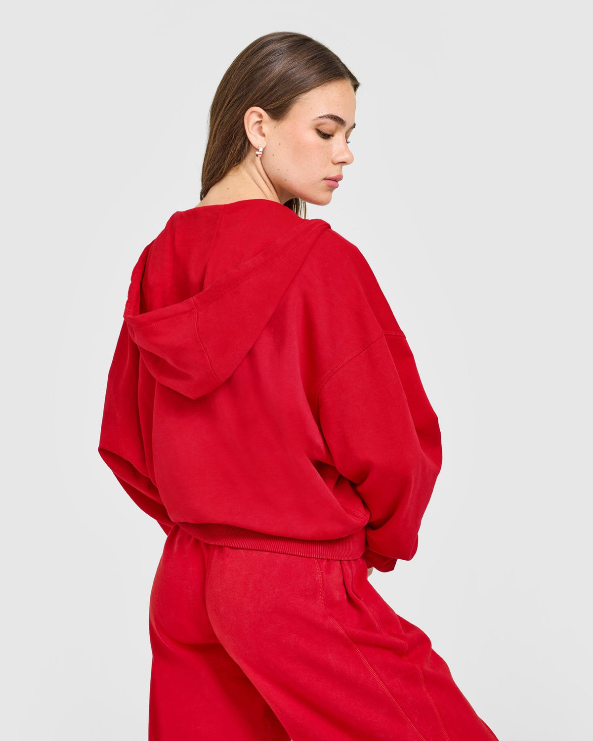Oner Active Raw Lounge Oversized Zip Hoodie | Washed Fiery Red