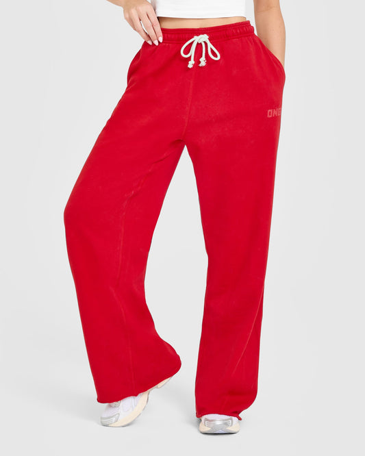 Oner Active Raw Lounge Wide Leg Sweatpants | Washed Fiery Red