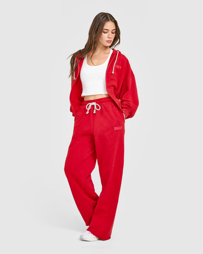 Oner Active Raw Lounge Wide Leg Sweatpants | Washed Fiery Red