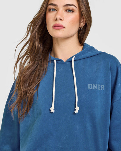 Oner Active Raw Lounge Oversized Hoodie | Washed Ocean Blue