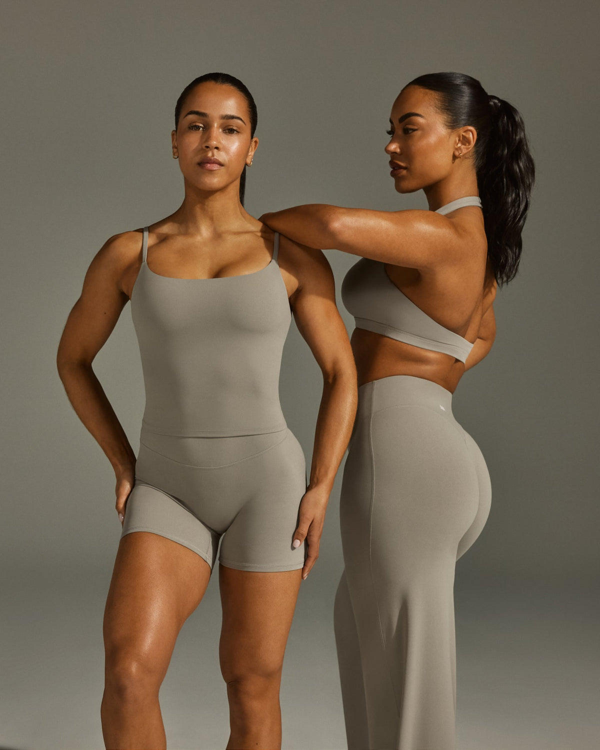 Oner Active SoftMotion™ Strappy Mid Tank Top with Built in Bra Shelf | Warm Sand