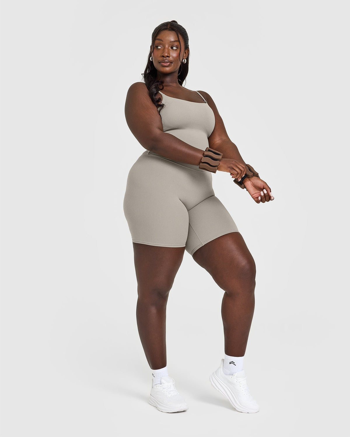 Oner Active SoftMotion™ Strappy Mid Tank Top with Built in Bra Shelf | Warm Sand