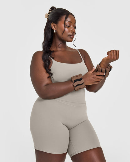 Oner Active SoftMotion™ Strappy Mid Tank Top with Built in Bra Shelf | Warm Sand