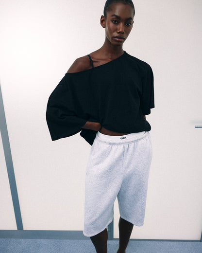 Oner Active Slouchy One Shoulder T-Shirt | Black