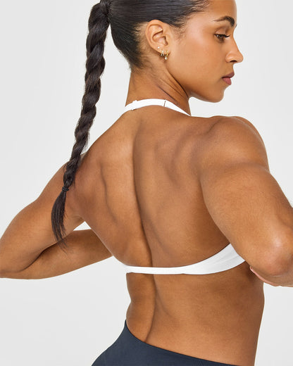 Oner Active EnhanceLift™ Seamless Minimal Halter Neck Bralette | White