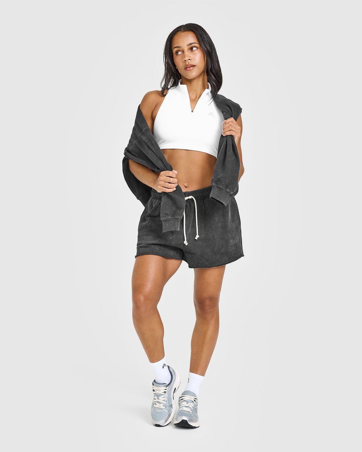 Oner Active Raw Lounge Oversized Shorts | Washed Black