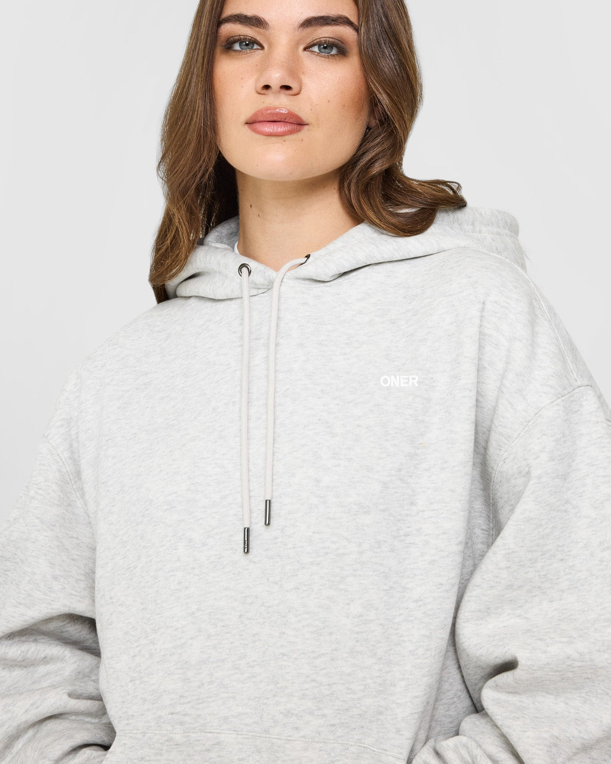 Oner Active Foundations Oversized Hoodie | Light Gray Marl
