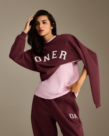 Oner Active Foundations Oversized Oner Girlfriend Straight Leg Sweatpants | Rosewood