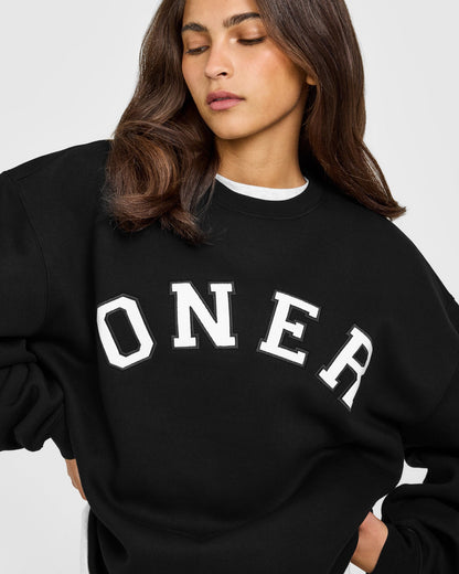Oner Active Foundations Oversized Oner Girlfriend Sweatshirt | Black