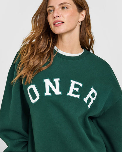 Oner Active Foundations Oversized Oner Girlfriend Sweatshirt | Racing Green