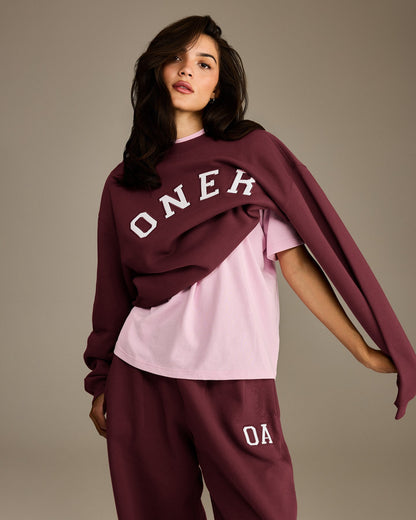 Oner Active Foundations Oversized Oner Girlfriend Sweatshirt | Rosewood