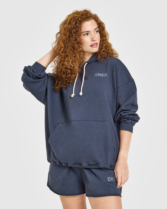 Oner Active Raw Lounge Oversized Hoodie | Washed True Blue