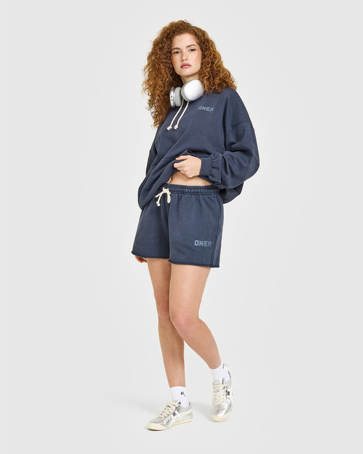 Oner Active Raw Lounge Oversized Hoodie | Washed True Blue