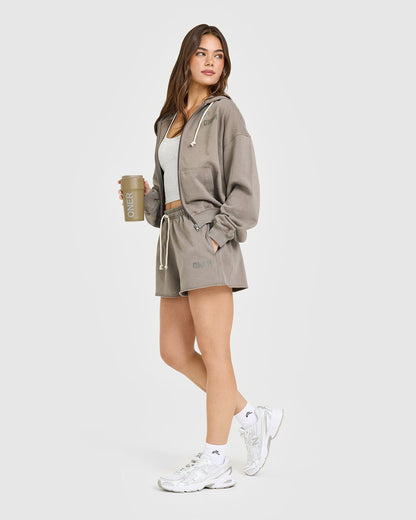 Oner Active Raw Lounge Oversized Shorts | Washed Minky