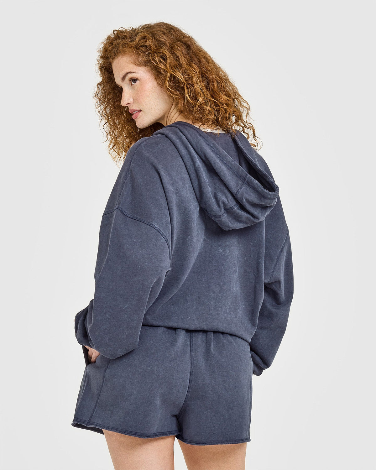 Oner Active Raw Lounge Oversized Zip Hoodie | Washed True Blue