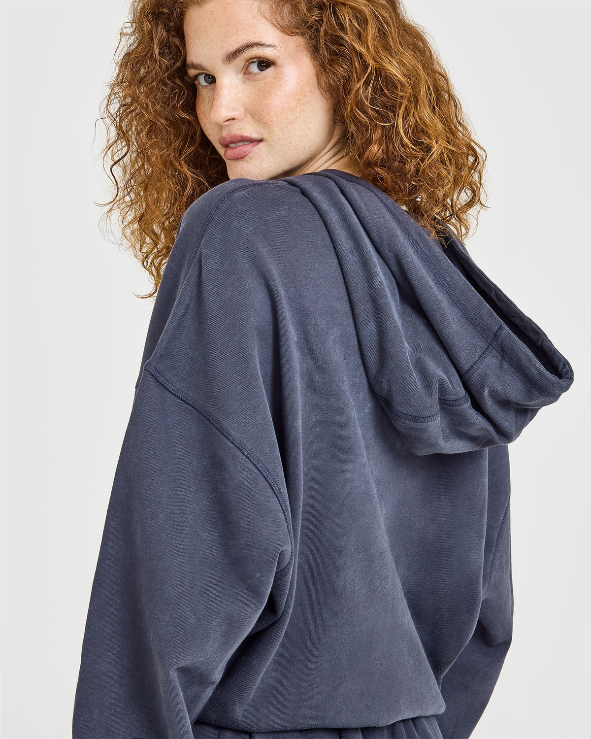 Oner Active Raw Lounge Oversized Zip Hoodie | Washed True Blue