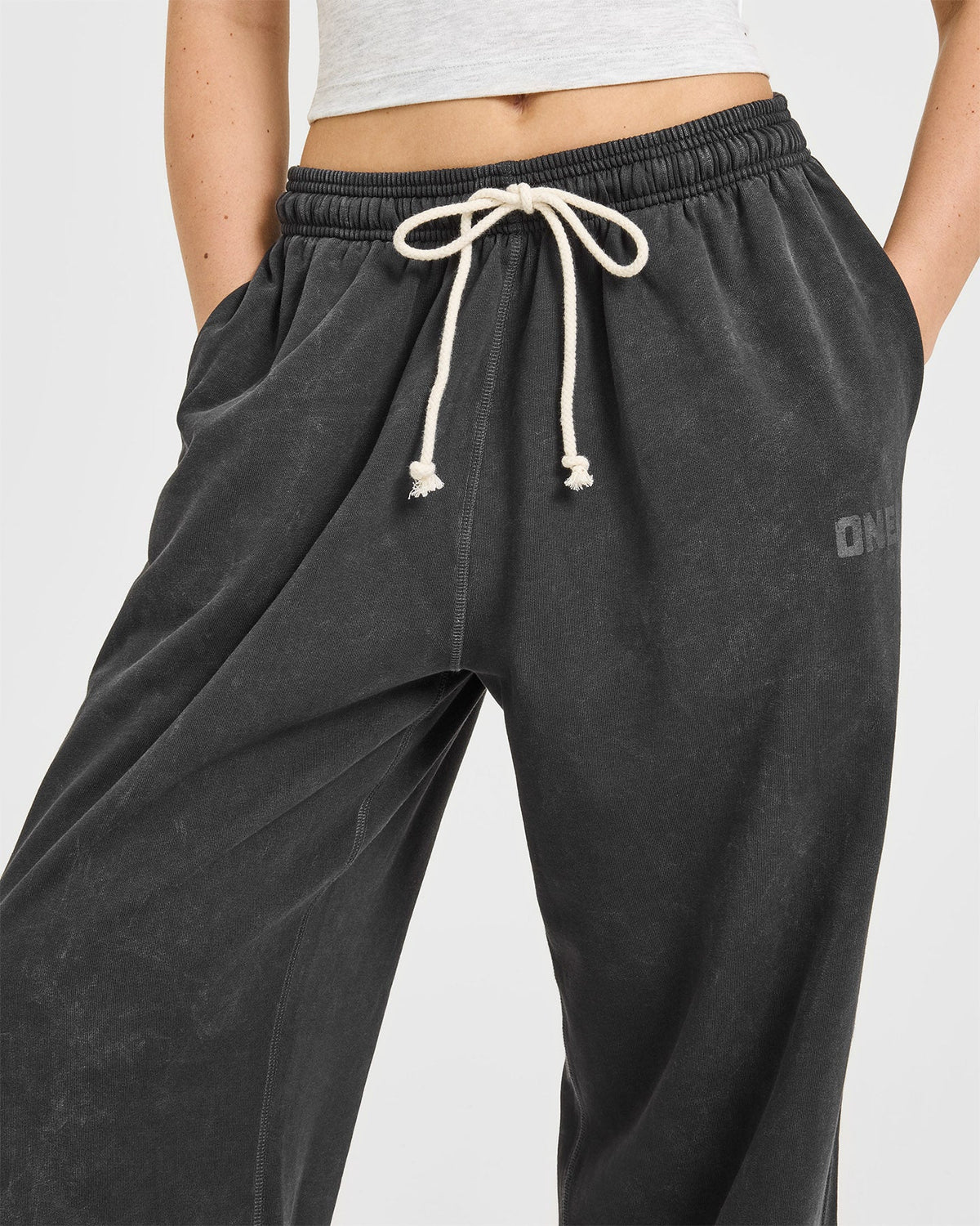 Oner Active Raw Lounge Wide Leg Sweatpants | Washed Black