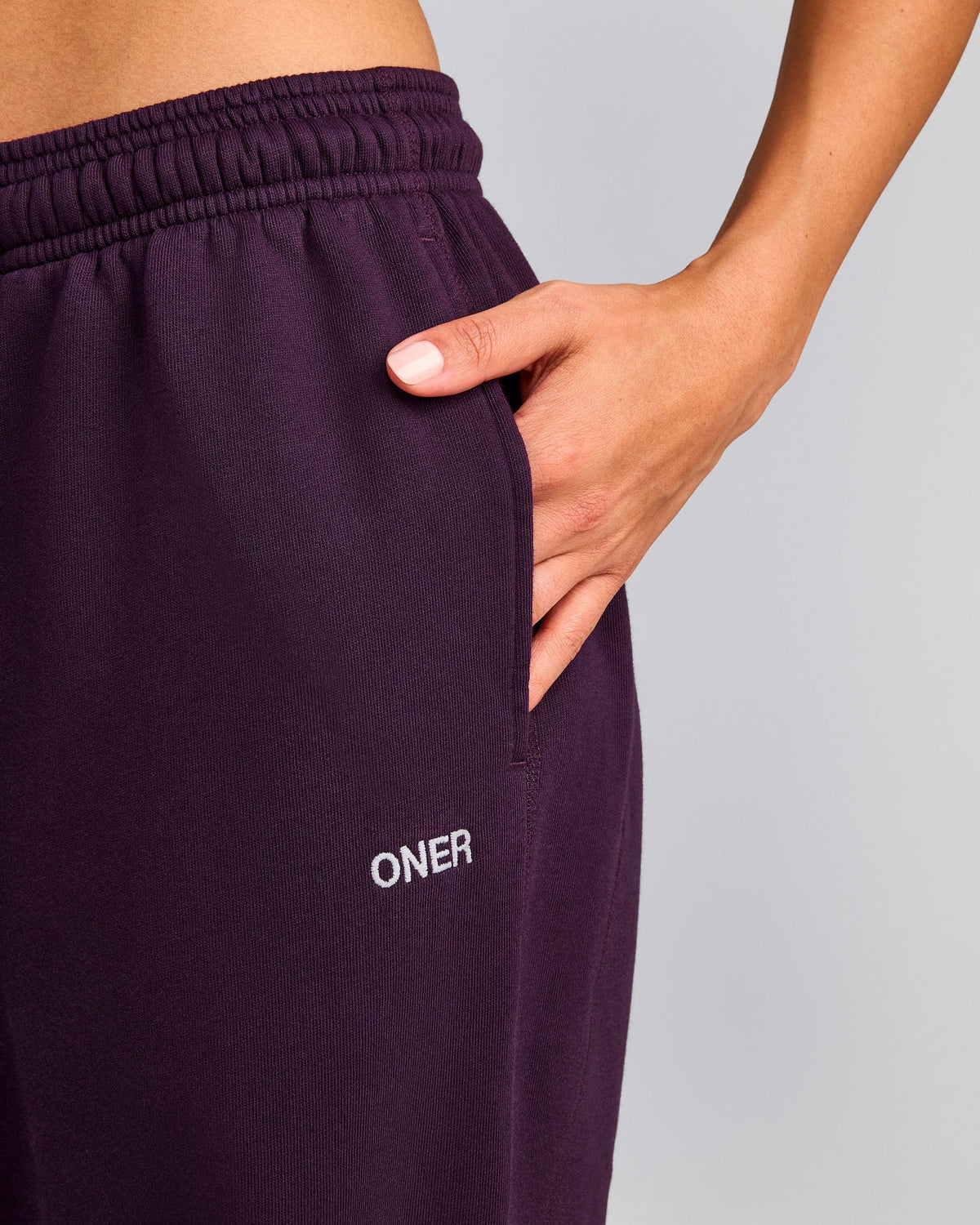 Oner Active Cotton Vintage Lounge Wide Leg Sweatpants | Washed Blackberry Purple
