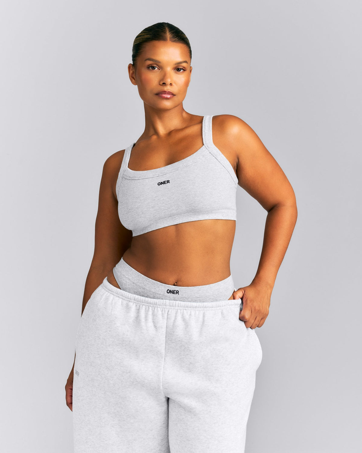 Oner Active Seamless Scoop Neck Bralette | Gray Marl