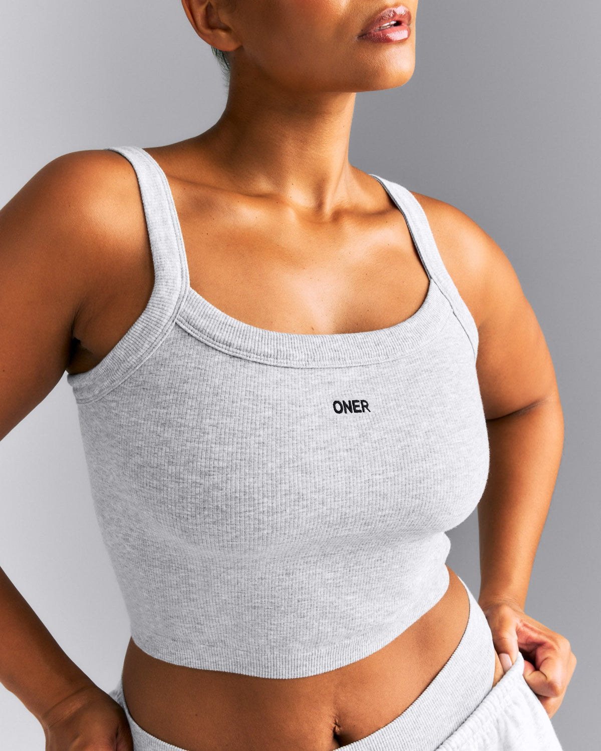 Oner Active Seamless Scoop Neck Tank Top | Gray Marl