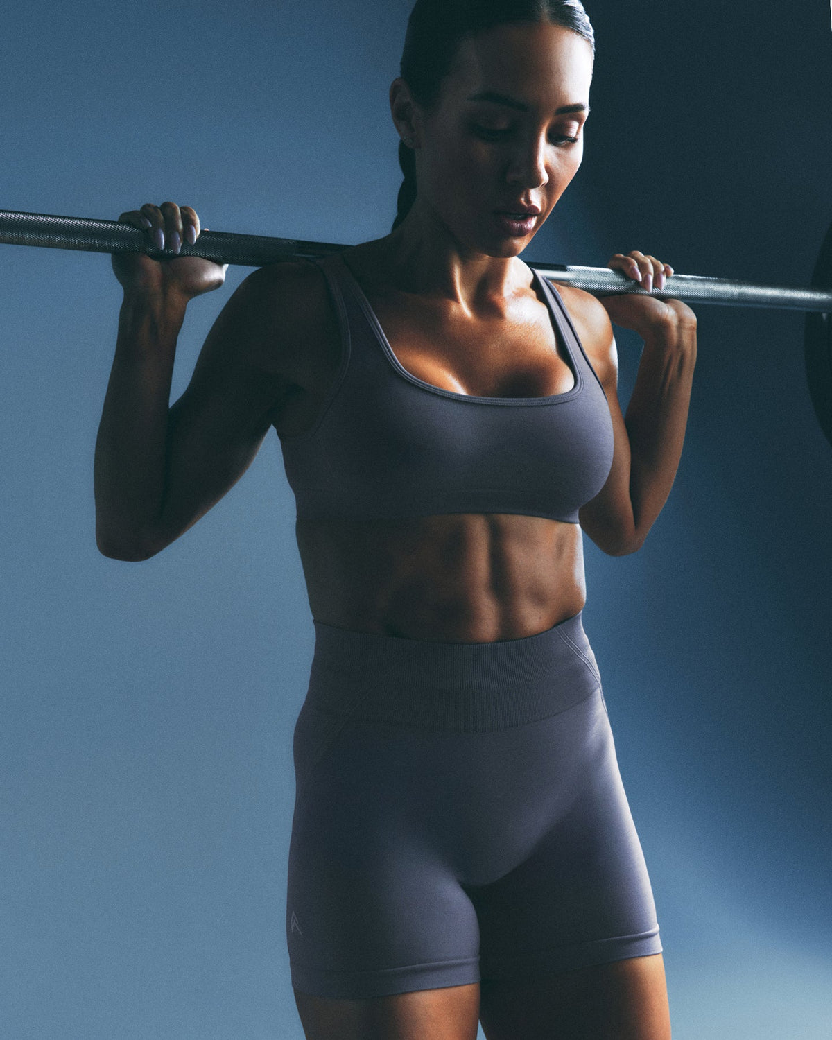 Oner Active EffortlessLift™ Seamless Mid Rise Shorts | Light Granite Blue