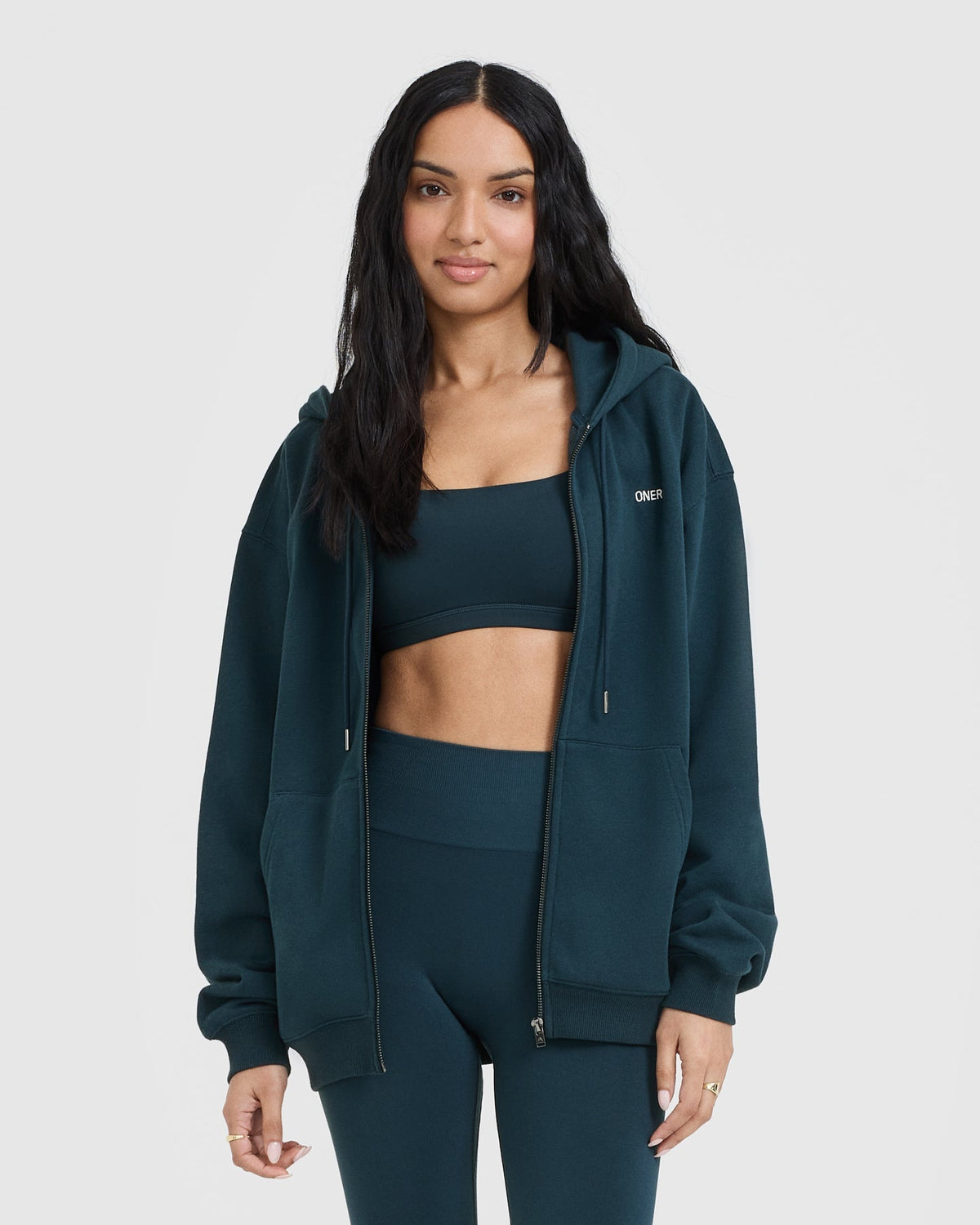 Oner Active Foundations Zip Up Hoodie | Oil Blue