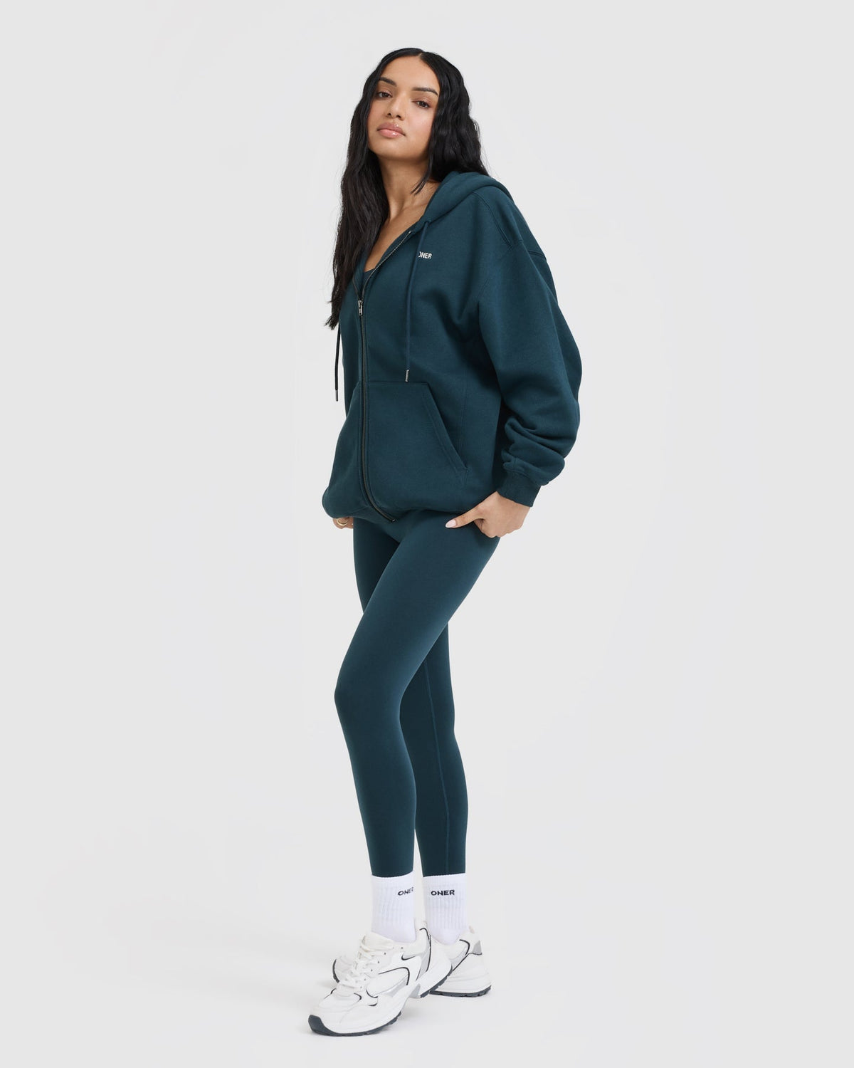 Oner Active Foundations Zip Up Hoodie | Oil Blue