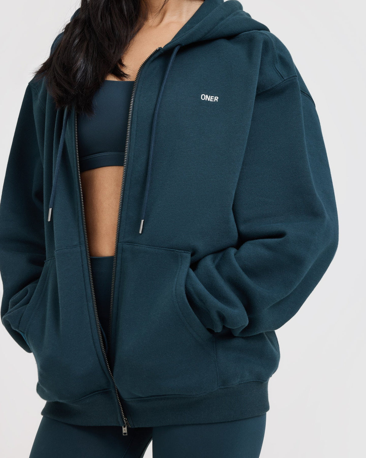 Oner Active Foundations Zip Up Hoodie | Oil Blue