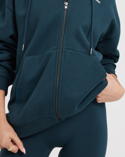 Oner Active Foundations Zip Up Hoodie | Oil Blue
