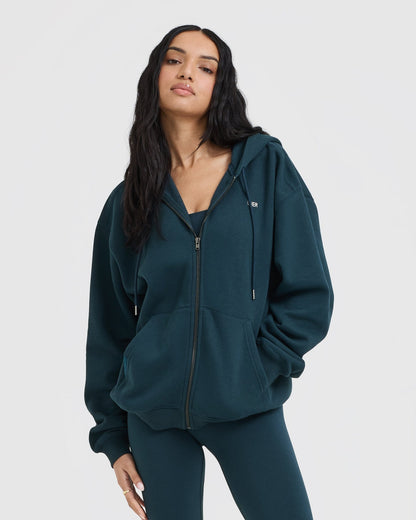 Oner Active Foundations Zip Up Hoodie | Oil Blue