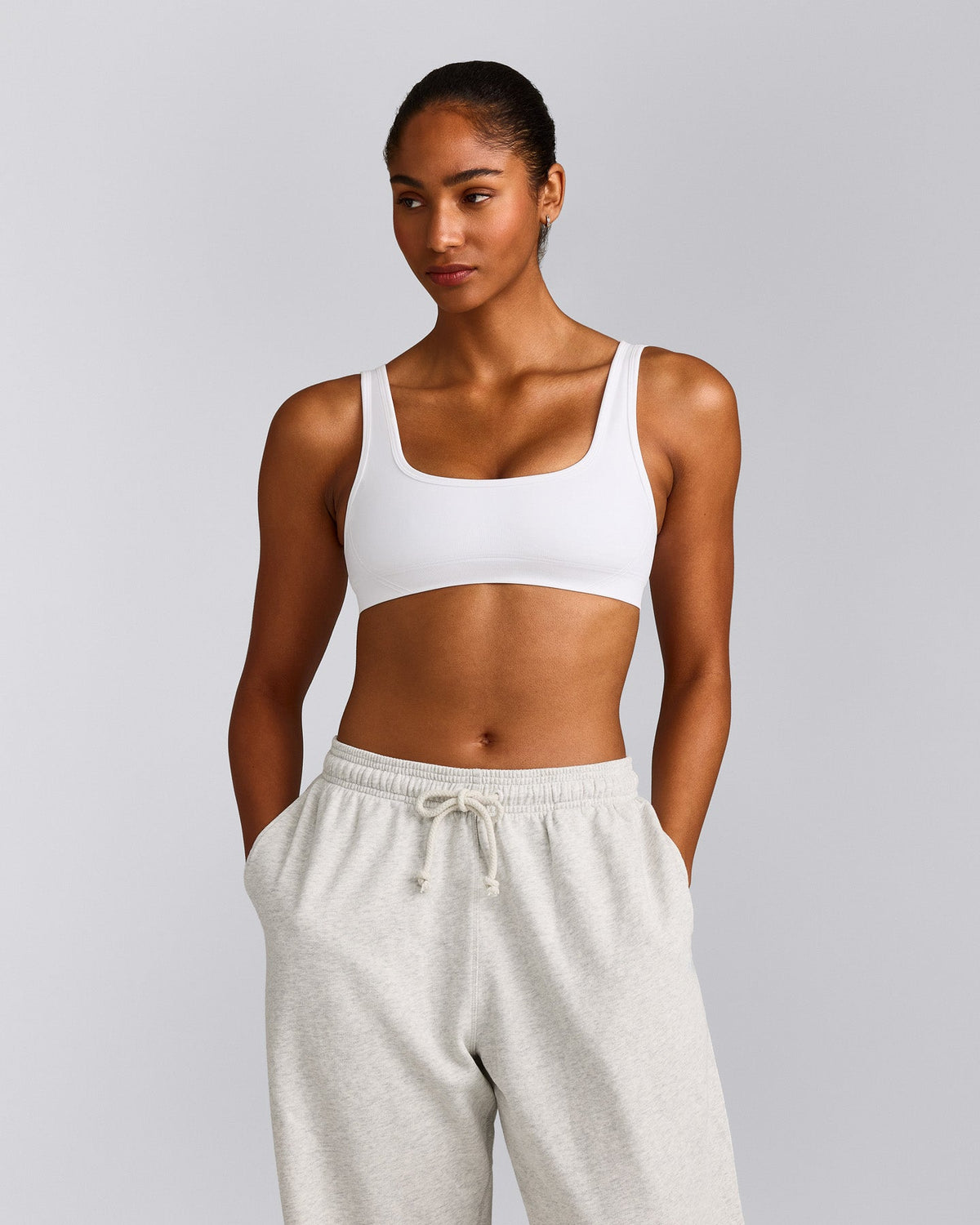 Oner Active EffortlessLift™ Square Neck Sports Bra | White