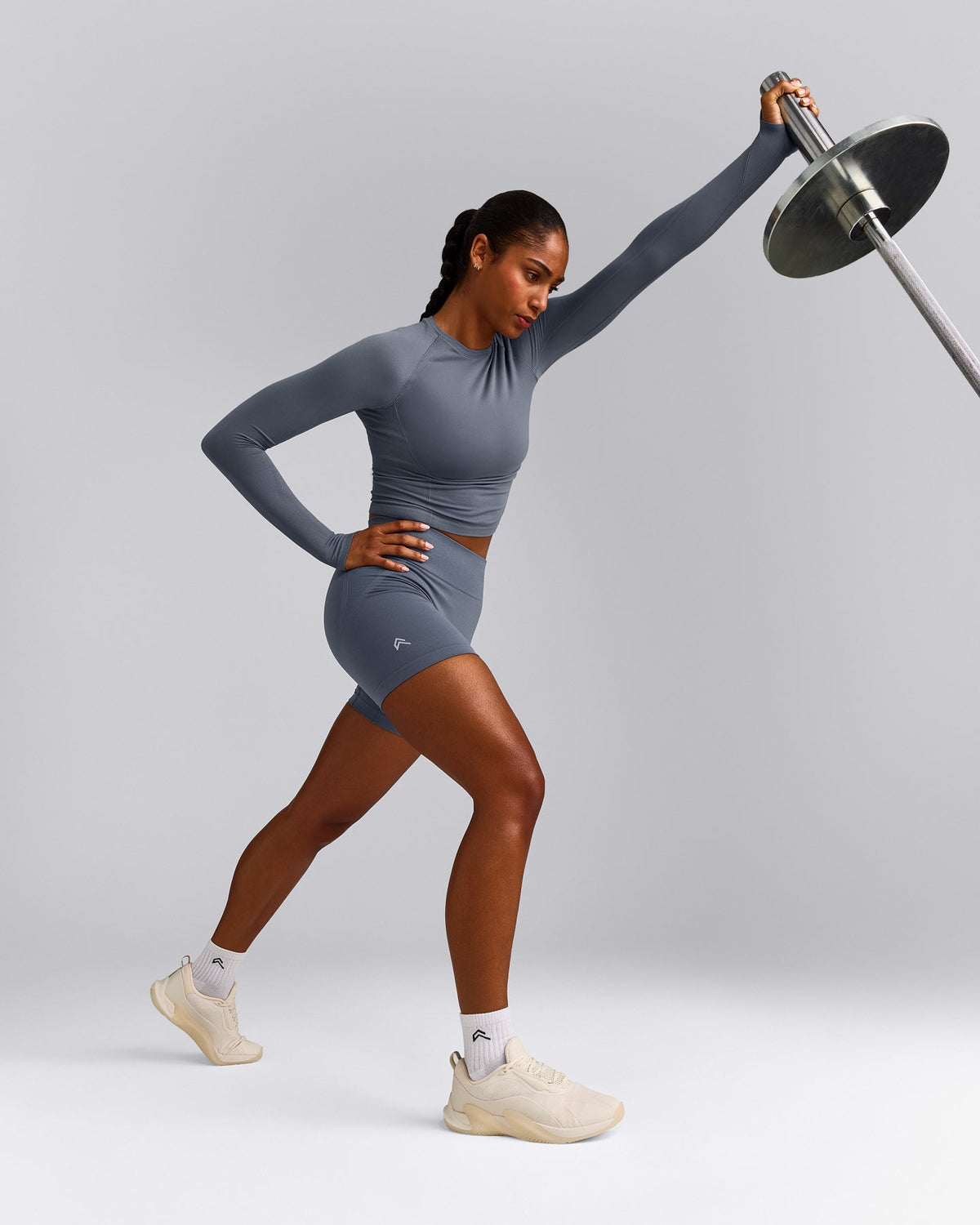 Oner Active Oner Seamless Fitted Long Sleeve Top | Dark Granite Blue