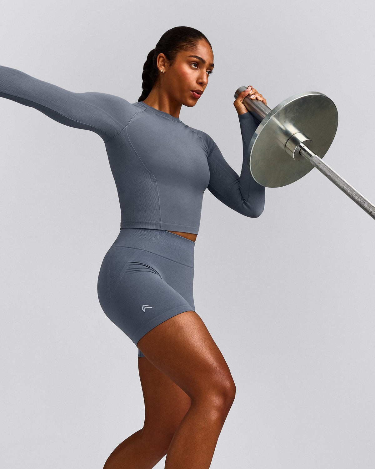 Oner Active Oner Seamless Fitted Long Sleeve Top | Dark Granite Blue