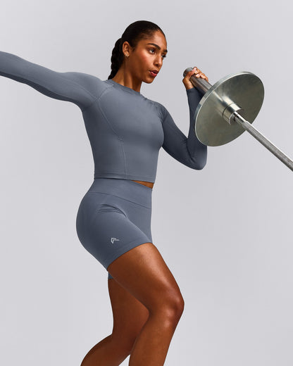 Oner Active Oner Seamless Fitted Long Sleeve Top | Dark Granite Blue
