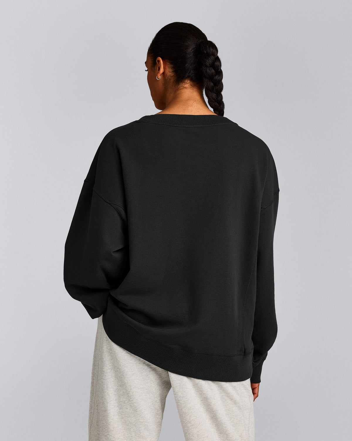 Oner Active Cotton Vintage Lounge V Neck Sweatshirt | Washed Black